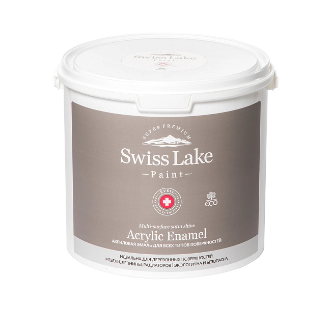 Акриловая эмаль Swiss Lake для всех типов поверхностей Acrylic Enamel База А 3л