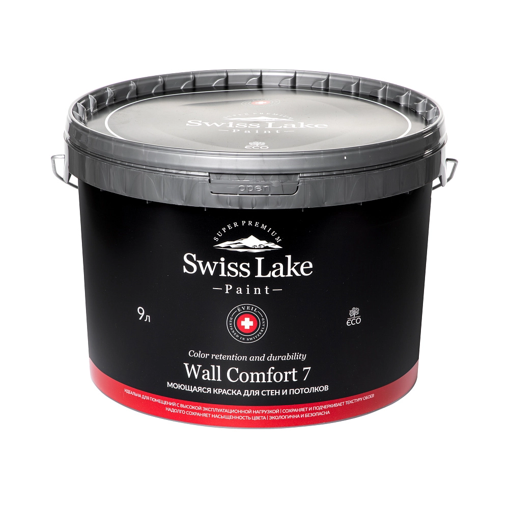 картинка Краска Swiss Lake Wall Comfort 7 база А 9л от магазина Art Lab