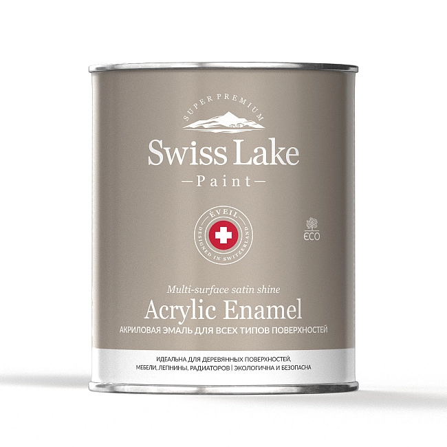 Акриловая эмаль Swiss Lake для всех типов поверхностей Acrylic Enamel База А 0,9л